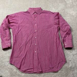 Polo Ralph Lauren Shirt Mens L Regent Classic Fit Striped Oxford Preppy Menswear
